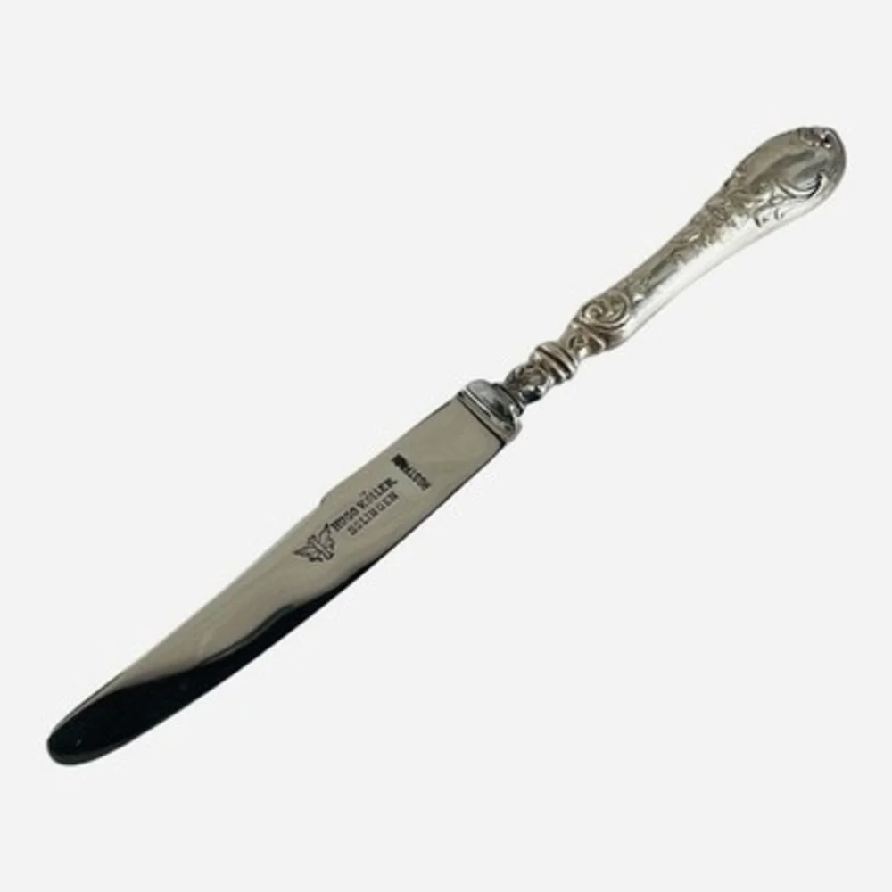 Set of 6 Vintage Hugo Köller Solingen Rostfrei Silverplate Fruit Knives Germany